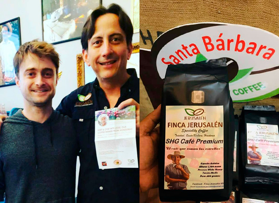 Café hondureño llama la atención del actor Daniel Radcliffe