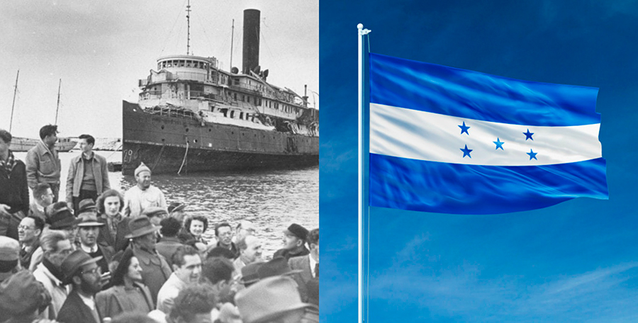 La bandera de honduras en el Exodus de 1947, tesoro de Israel