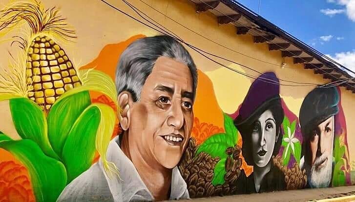 Artistas hondureños crean mural de escritores y poetas en Yoro