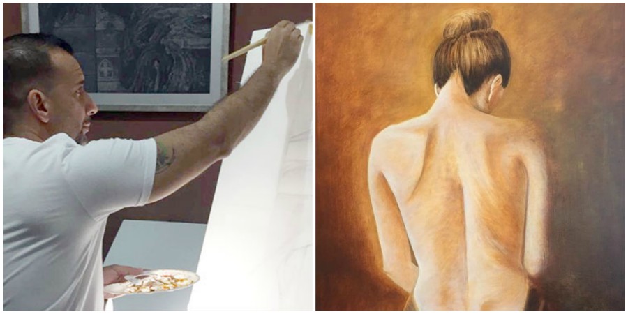 Abogado Lenín Funes, destaca por sus pinturas en redes sociales