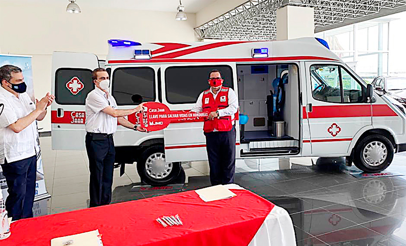 Cruz Roja Hondureña recibió la primera ambulancia para Covid-19