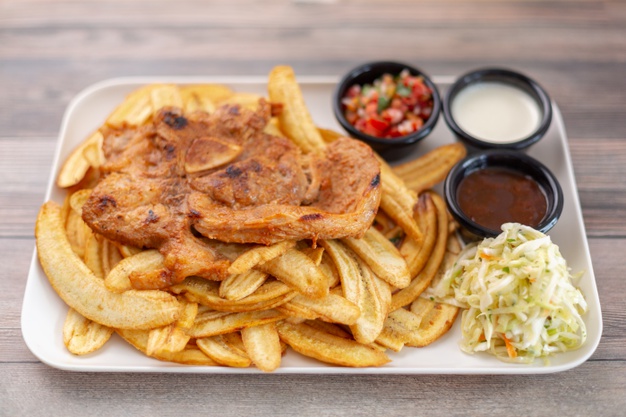 Receta de chuletas con tajadas