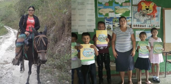 Maestra hondureña recorre kilómetros en mula para ayudar a sus alumnos