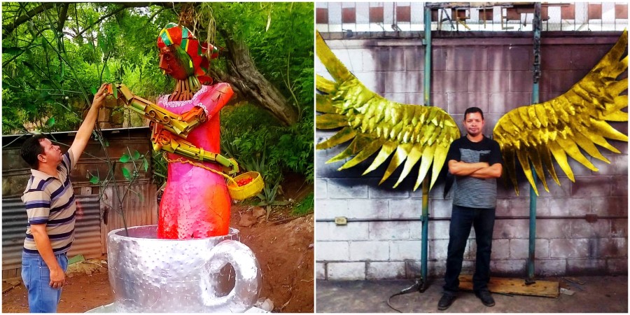 Johny McDonald, hondureño transforma metal reciclado en obras de arte