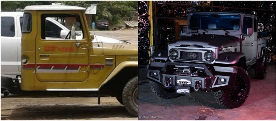 Arreglan una Land Cruiser de 1977 en La Ceiba, Honduras