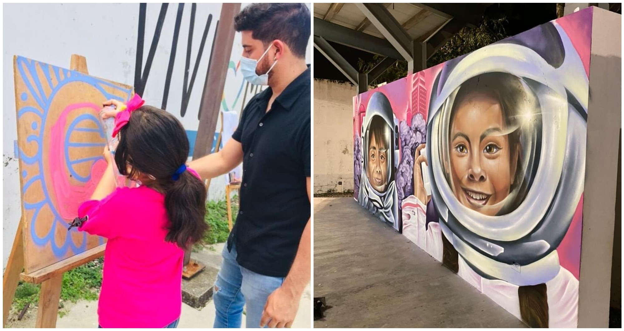 Jóvenes hondureños crean murales para resaltar la paz junto a UNICEF