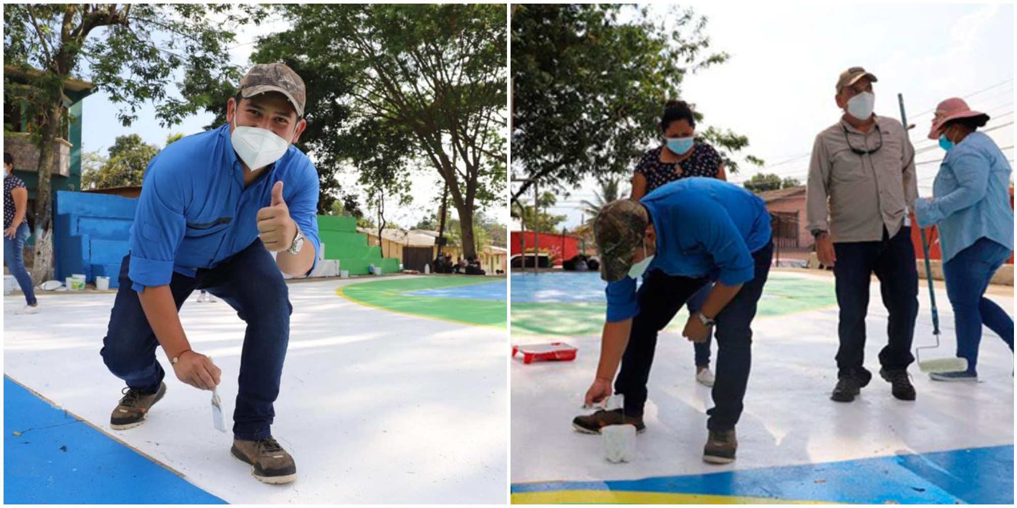 Pinta de Colores llena de color cancha en Barrio San Blas, Comayagua