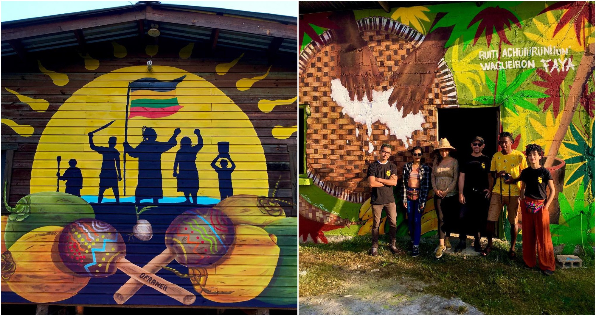 Colectivo Culturas Vivas crean murales que destacan la cultura garífuna