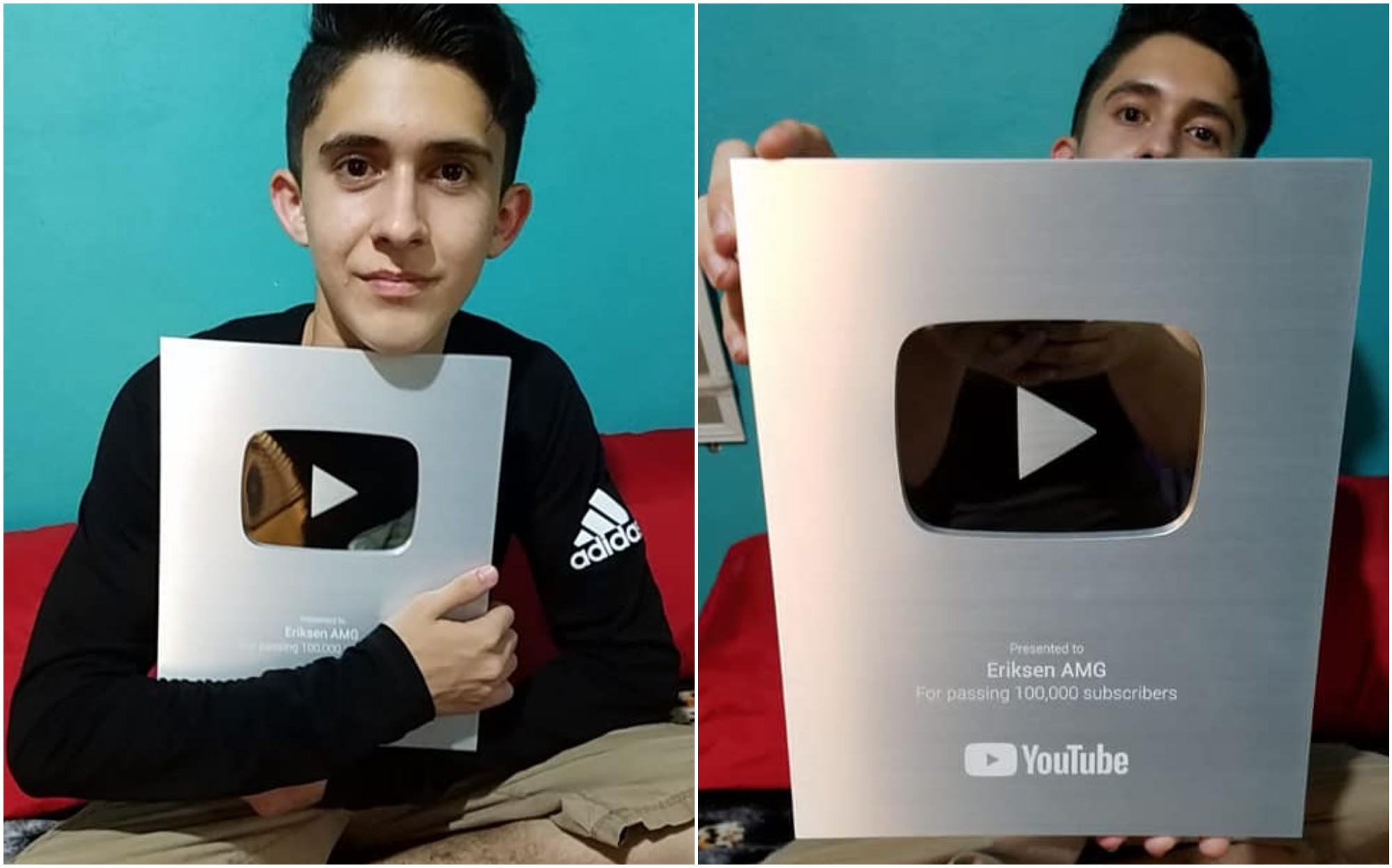 YouTube destacó a hondureño con la placa de 100mil suscriptores