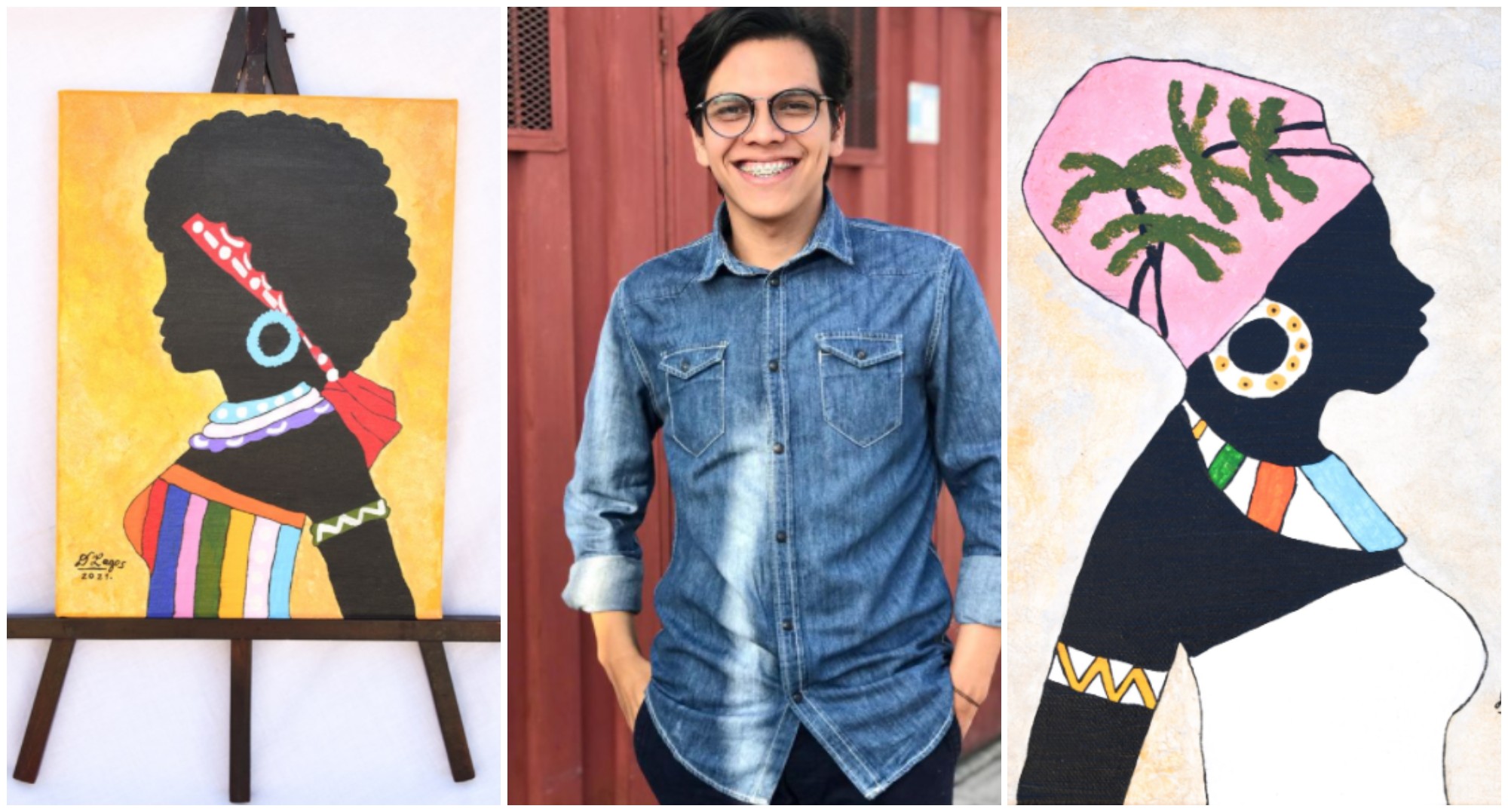 Hondureño David Lagos crea hermosas pinturas de mujeres garífunas