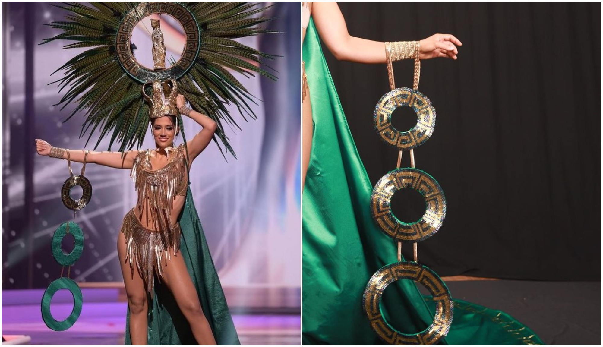 Así lució Cecilia Rossell en el desfile de  traje típico de Miss Universo