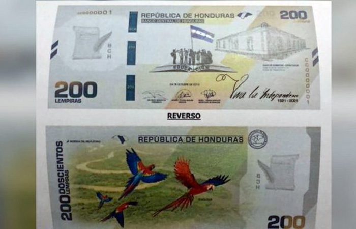 Presentan billete de 200 lempiras por el Bicentenario en Honduras