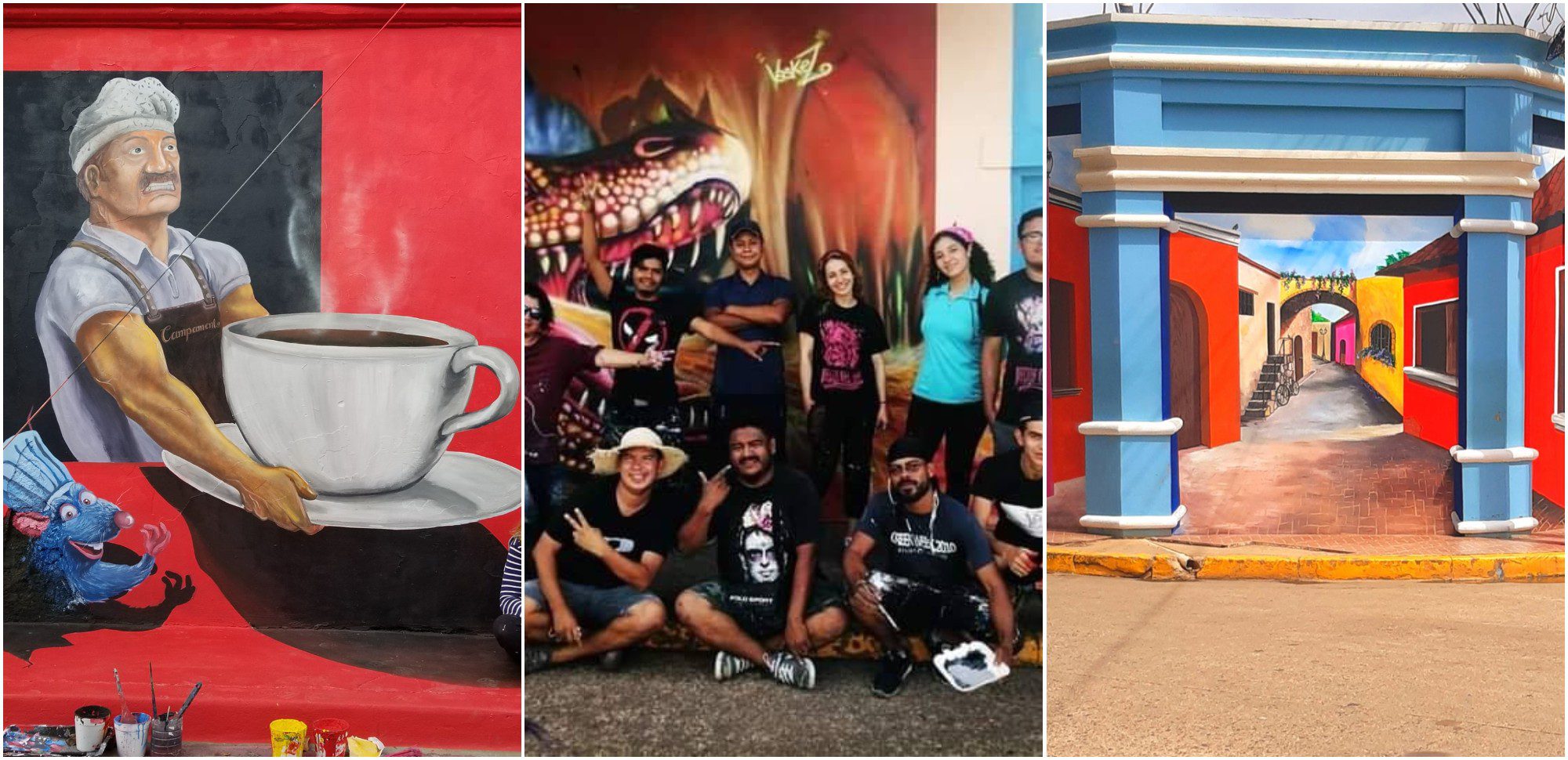 Artistas hondureños llenan Olancho de murales en 3D