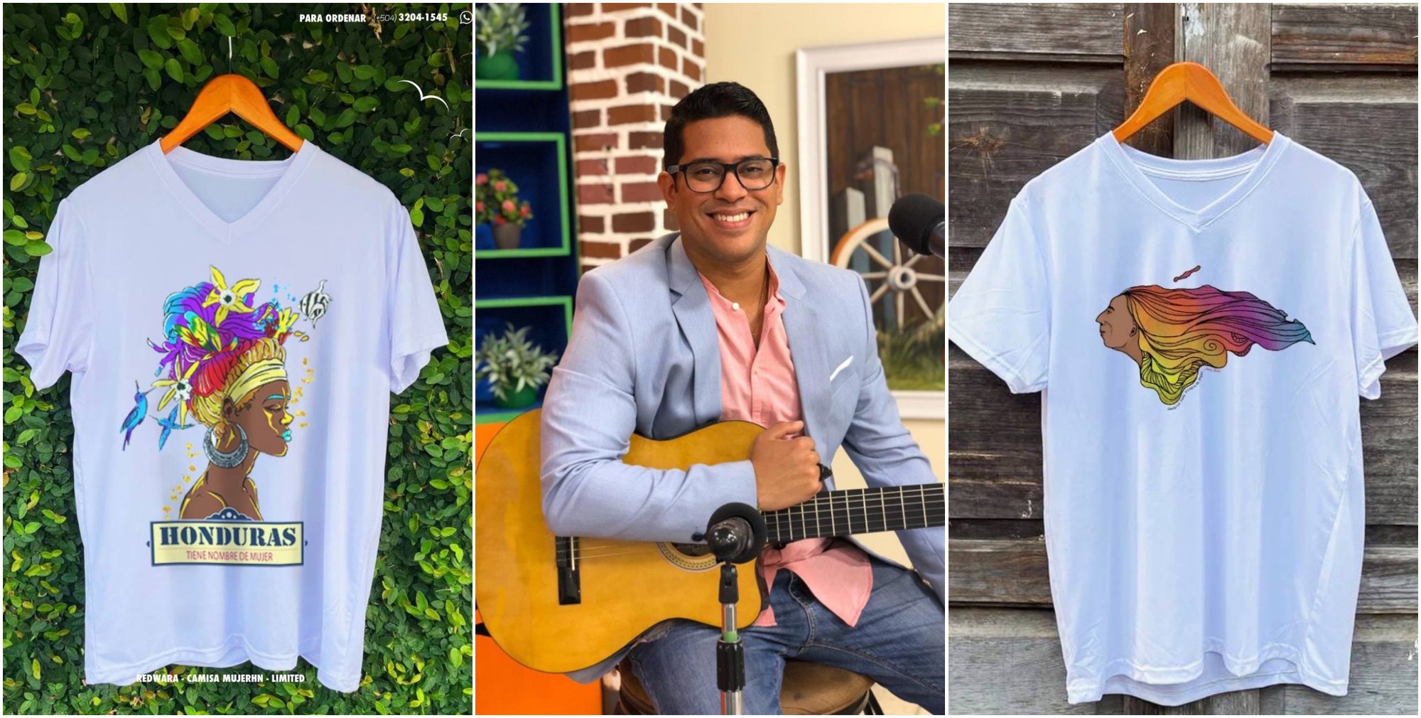 Hondureño emprende con camisas que destacan los murales de Honduras