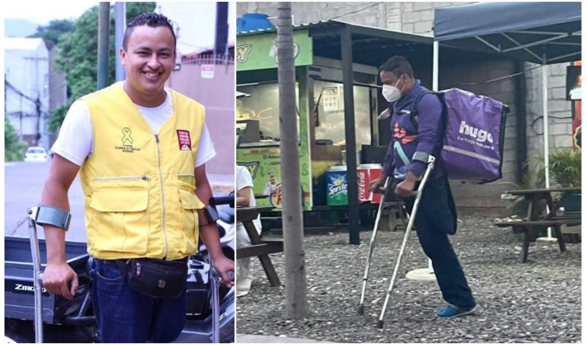 Hondureño trabaja de repartidor a pesar de su discapacidad