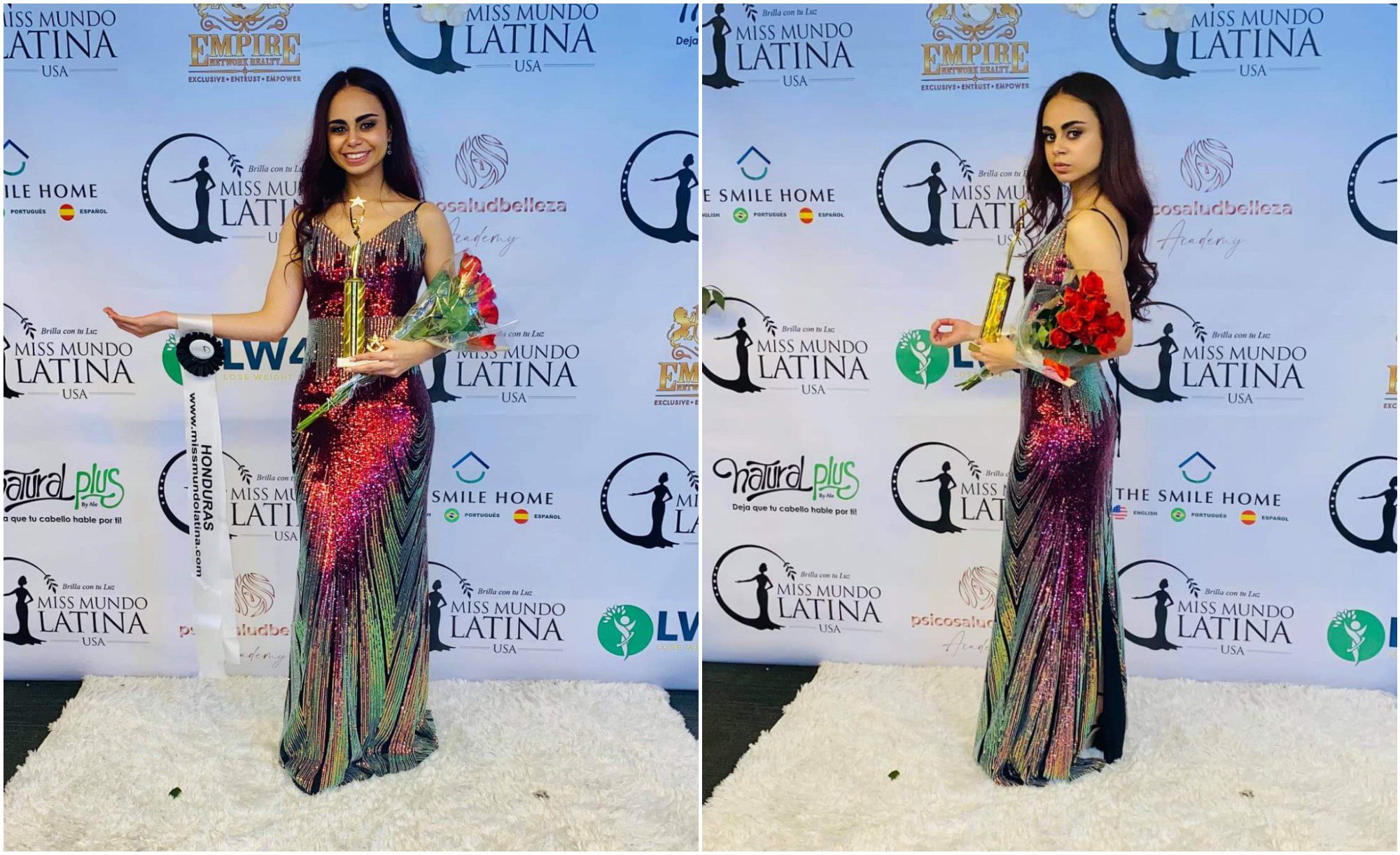 Hondureña Lizbeth Panchame gana tercer lugar en Miss Mundo Latina