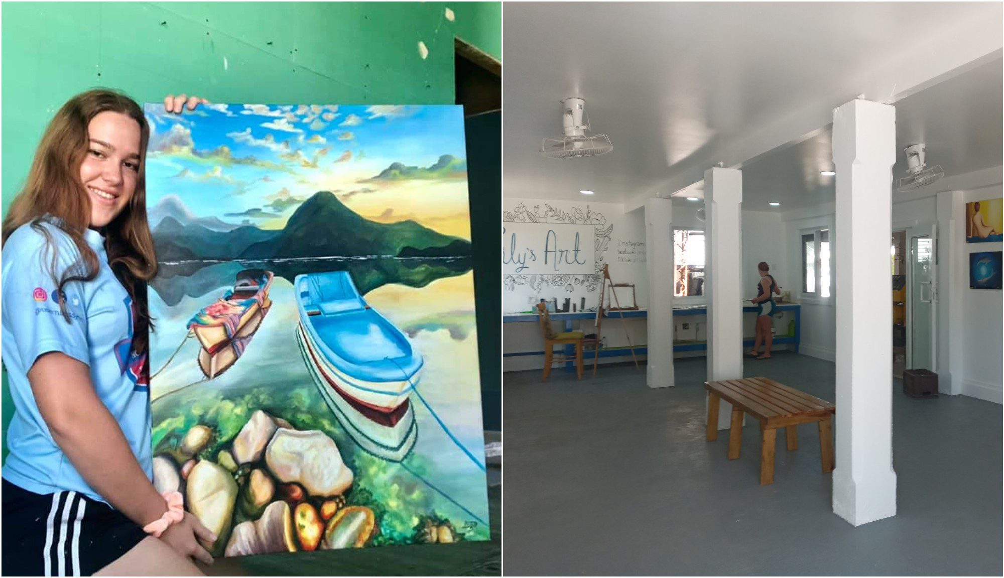 Hondureña abre su propia galería de arte en Utila