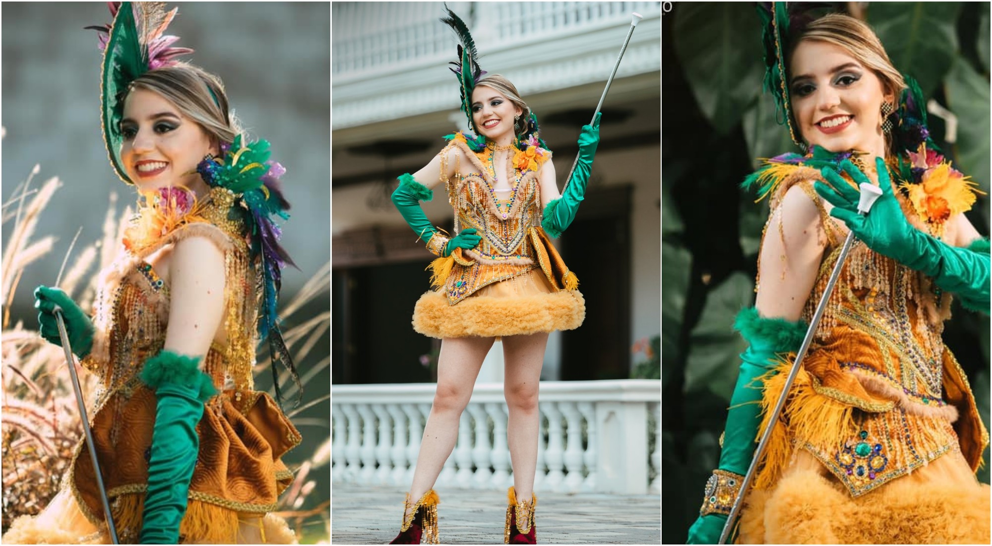 Palillona luce un hermoso traje inspirado en el colibrí esmeralda