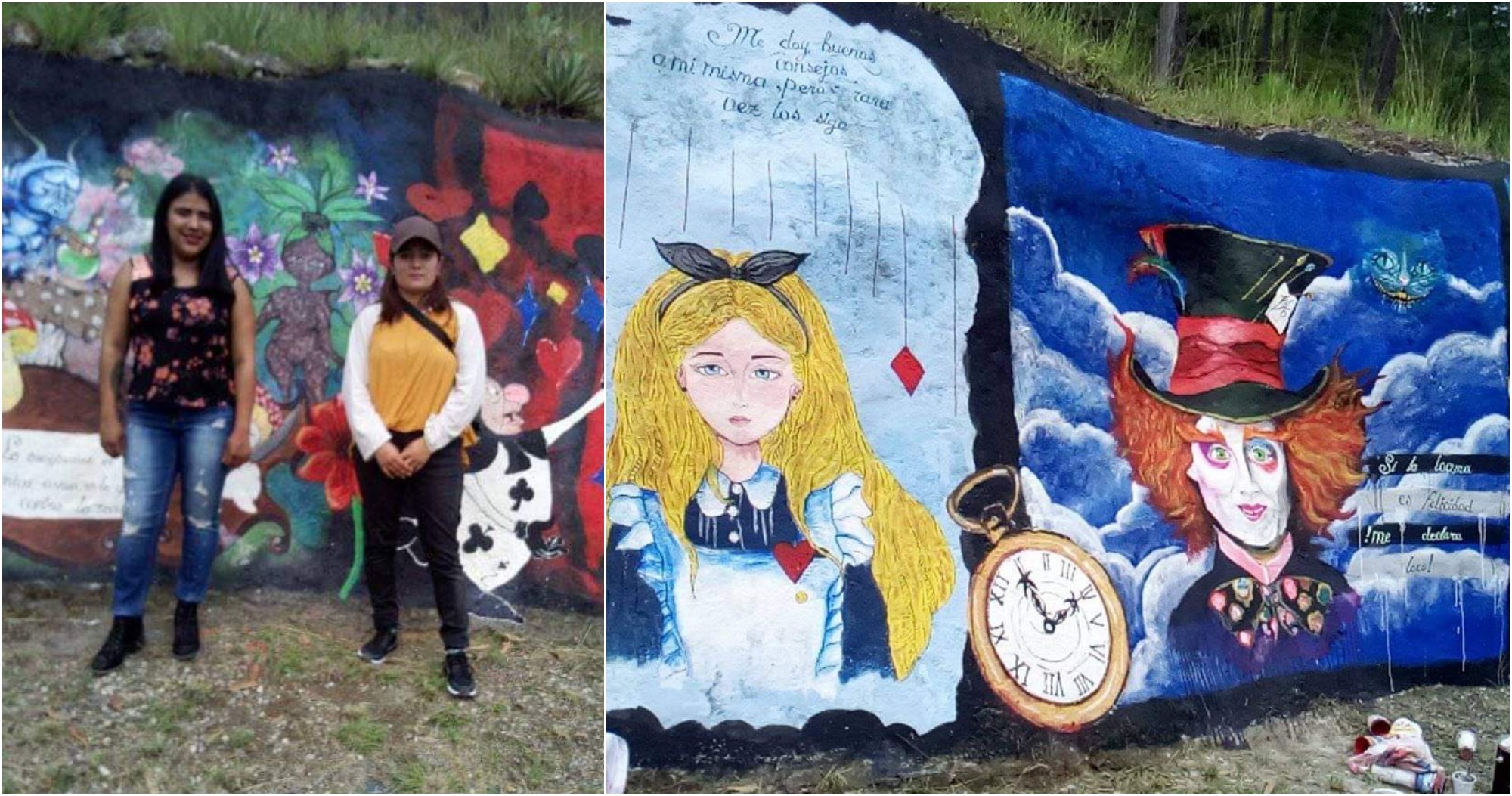 Hondureña cumple su sueño de crear un mural en Siguatepeque