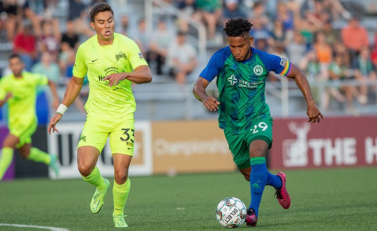 En racha con el gol Juan Carlos Obregón con Hartford Athletic de la USL