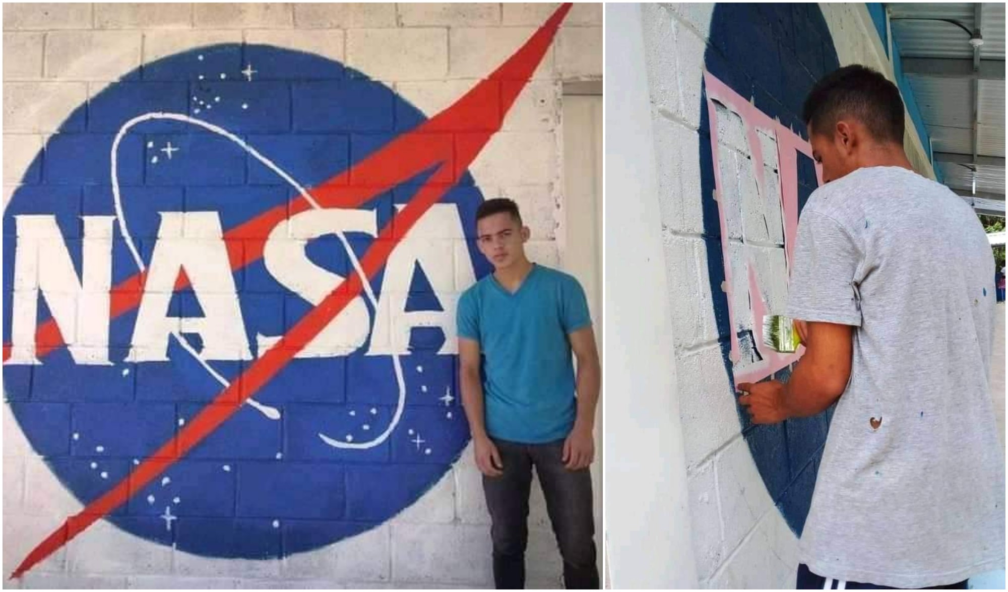 Hondureño creó un mural de la NASA y tuvo respuesta de la agencia