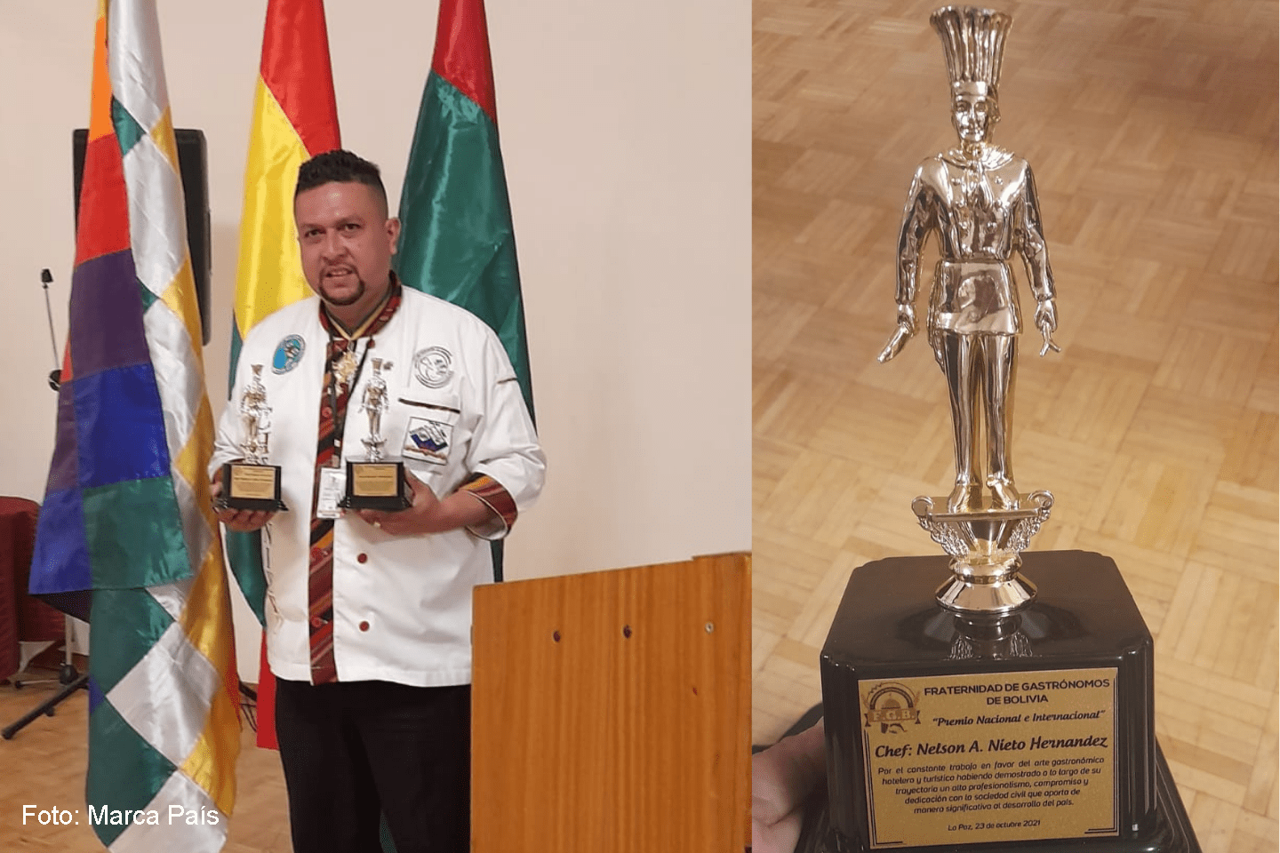 Chef hondureño recibió un premio en convención internacional en Bolivia