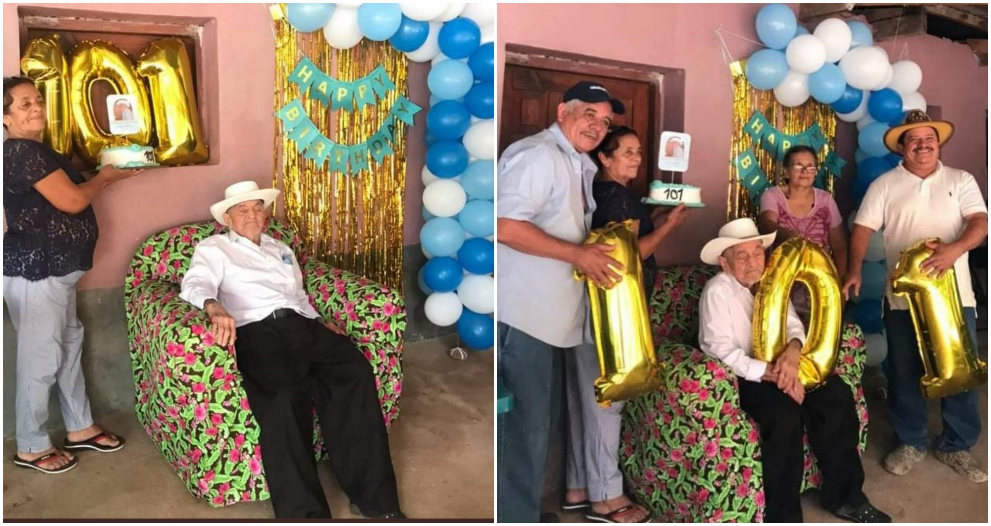 Hondureño cumplió 101 años y lo celebró rodeado de cariño