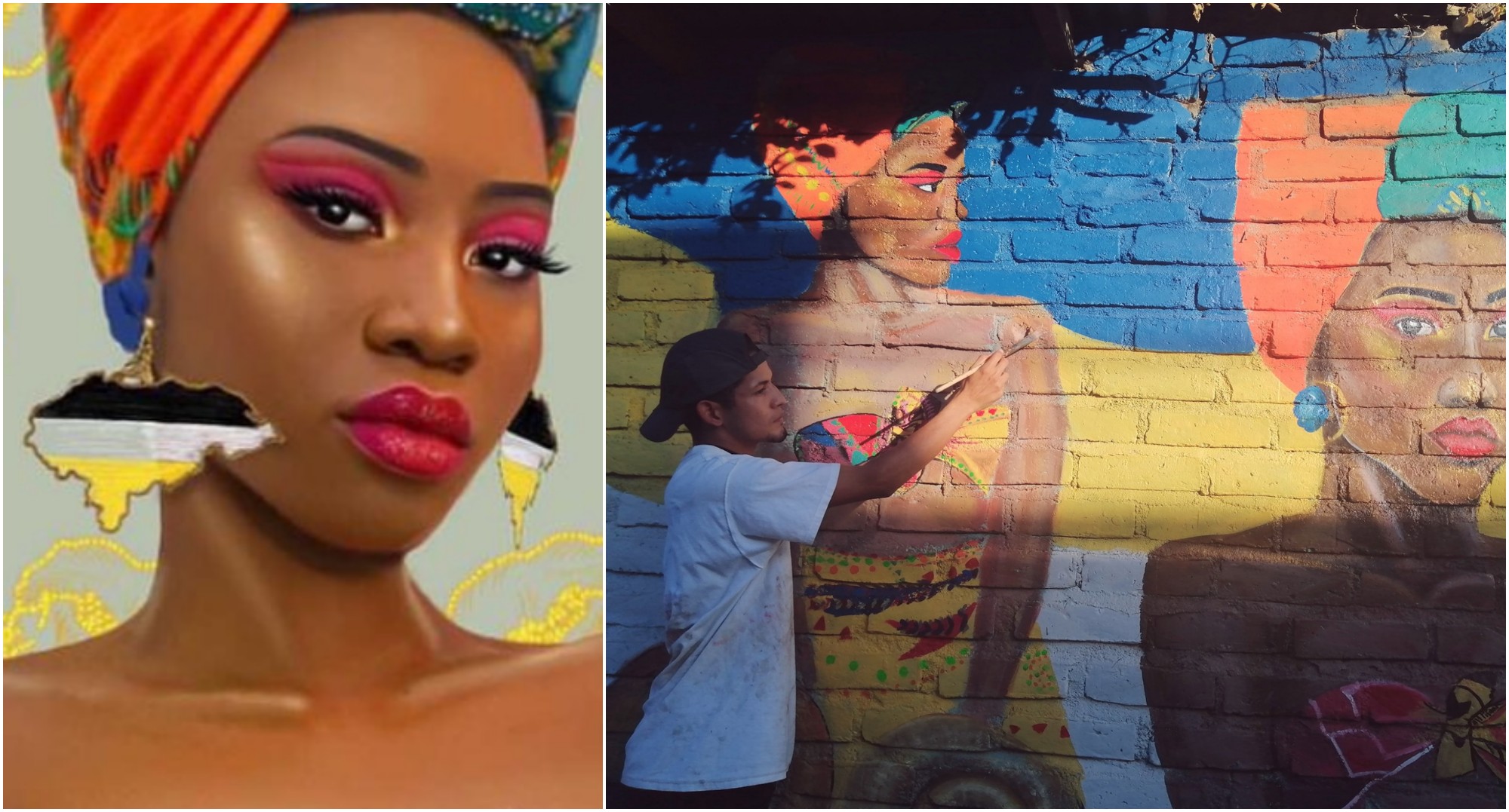 Artista hondureño crea un mural en honor a Miss Honduras Universo