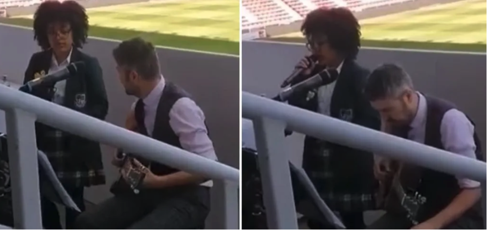 Niña hondureña sorprende al cantar en el estadio de Inglaterra