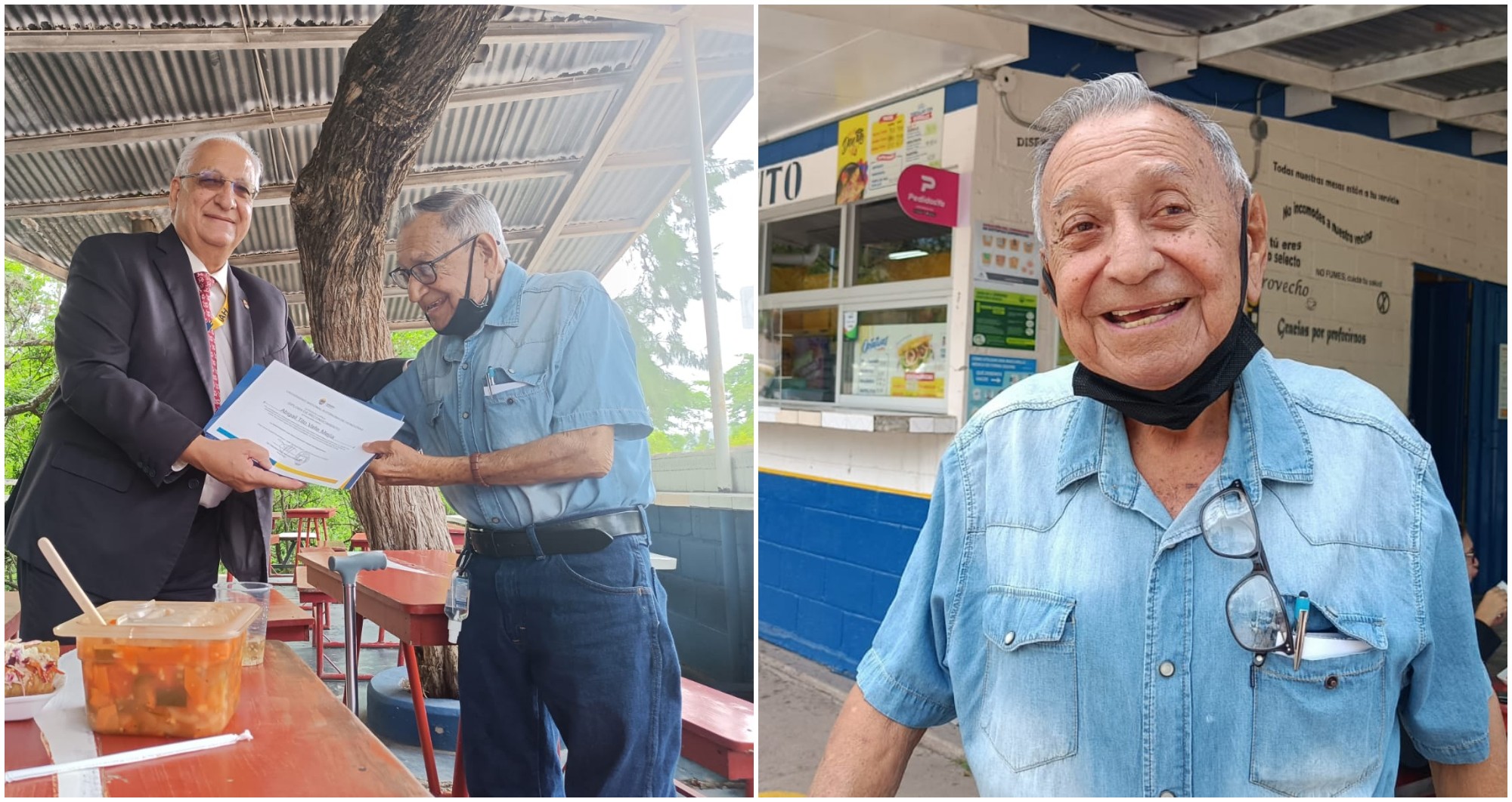 UNAH entrega distinción a «Don Tito», el hondureño de la cafetería