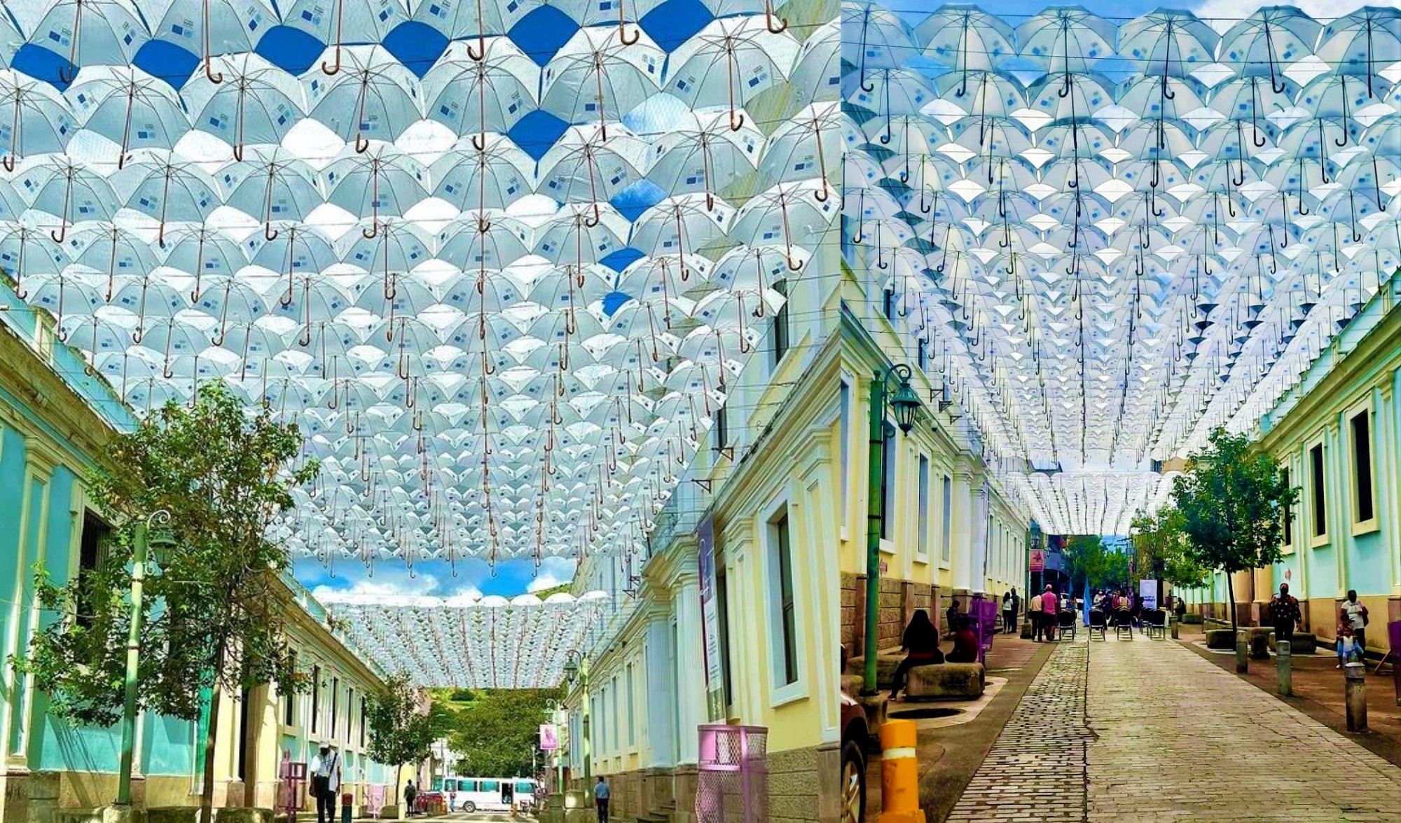 Paseo Liquidambar con nuevas sombrillas  temáticas que cubren el corazón de Tegucigalpa