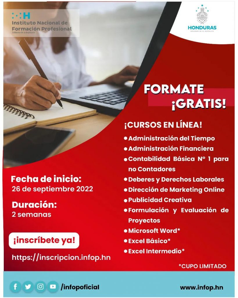 INFOP anunció nuevos cursos gratuitos para los hondureños Honduras Today