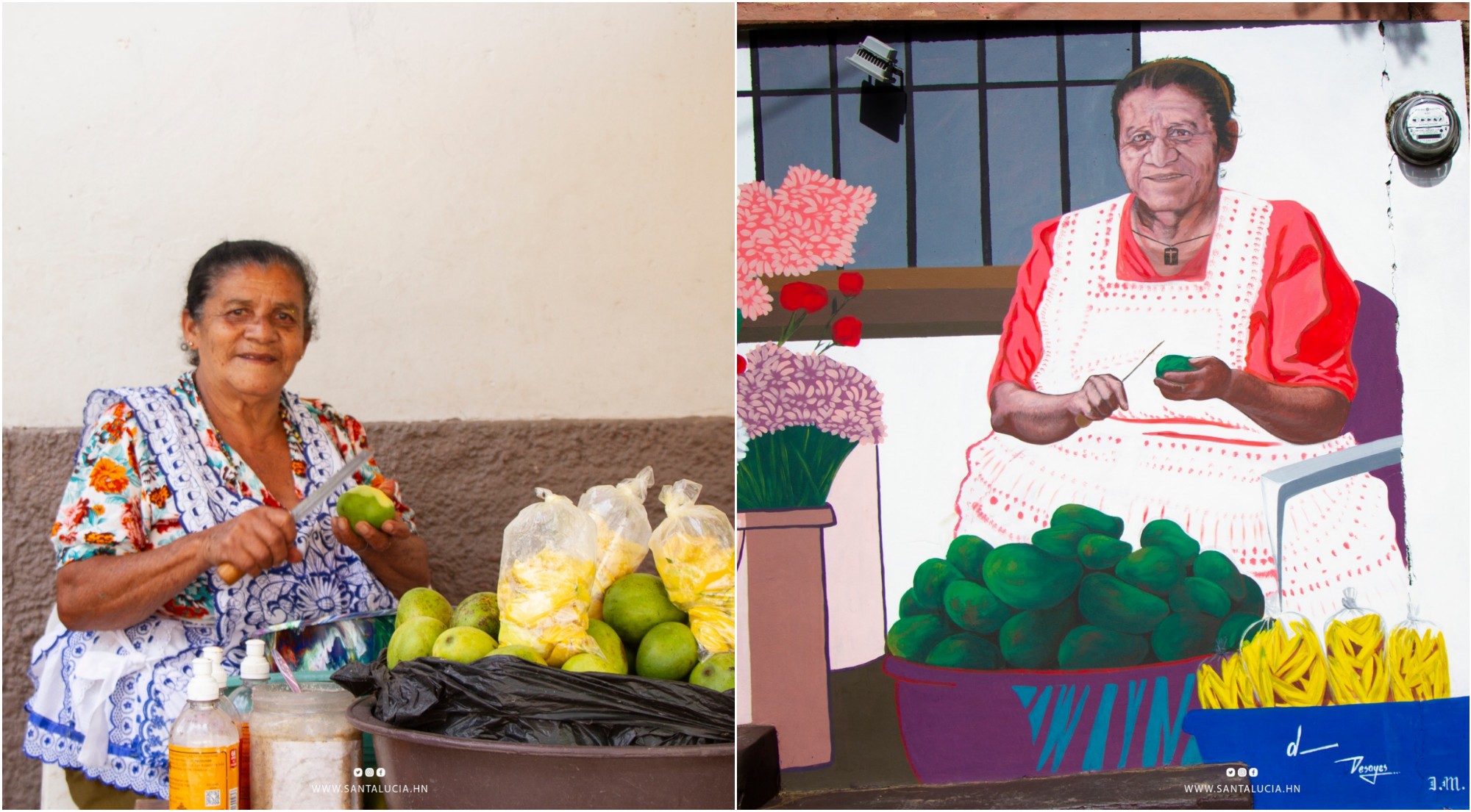 Rinden homenaje a hondureña por su venta de mangos en Santa Lucía