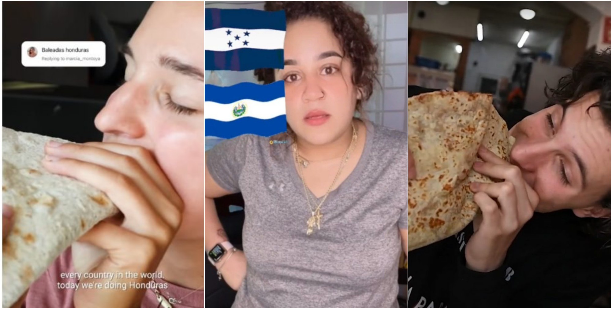 Cuentas famosas de TikTok que destacan la baleada hondureña