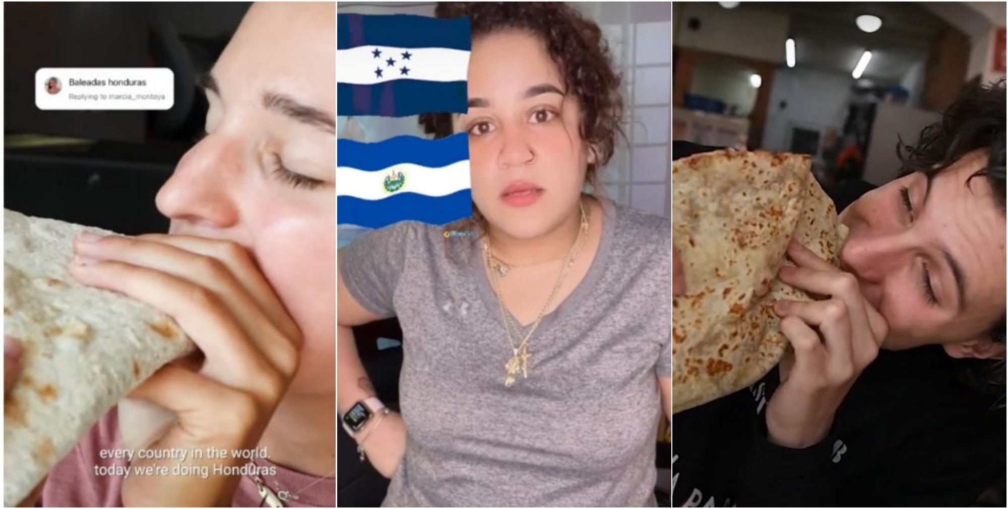 Cuentas famosas de TikTok que han resaltado la baleada hondureña