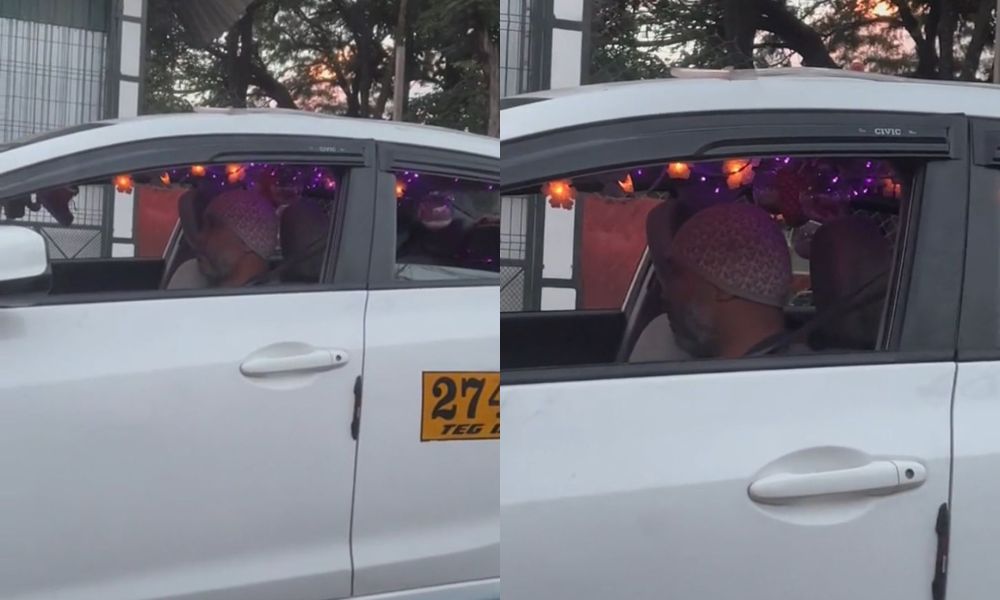 Hondureño se vuelve viral por su taxi con decoración navideña