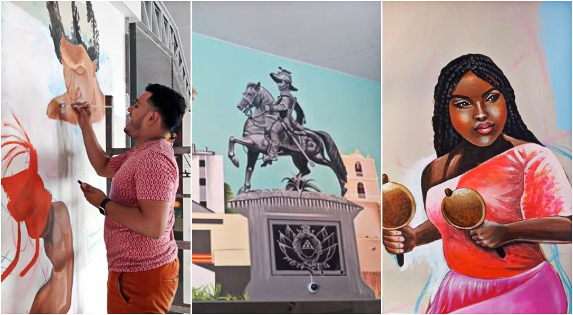 Artistas hondureños crean murales en Centro Comercial Villa San Miguel