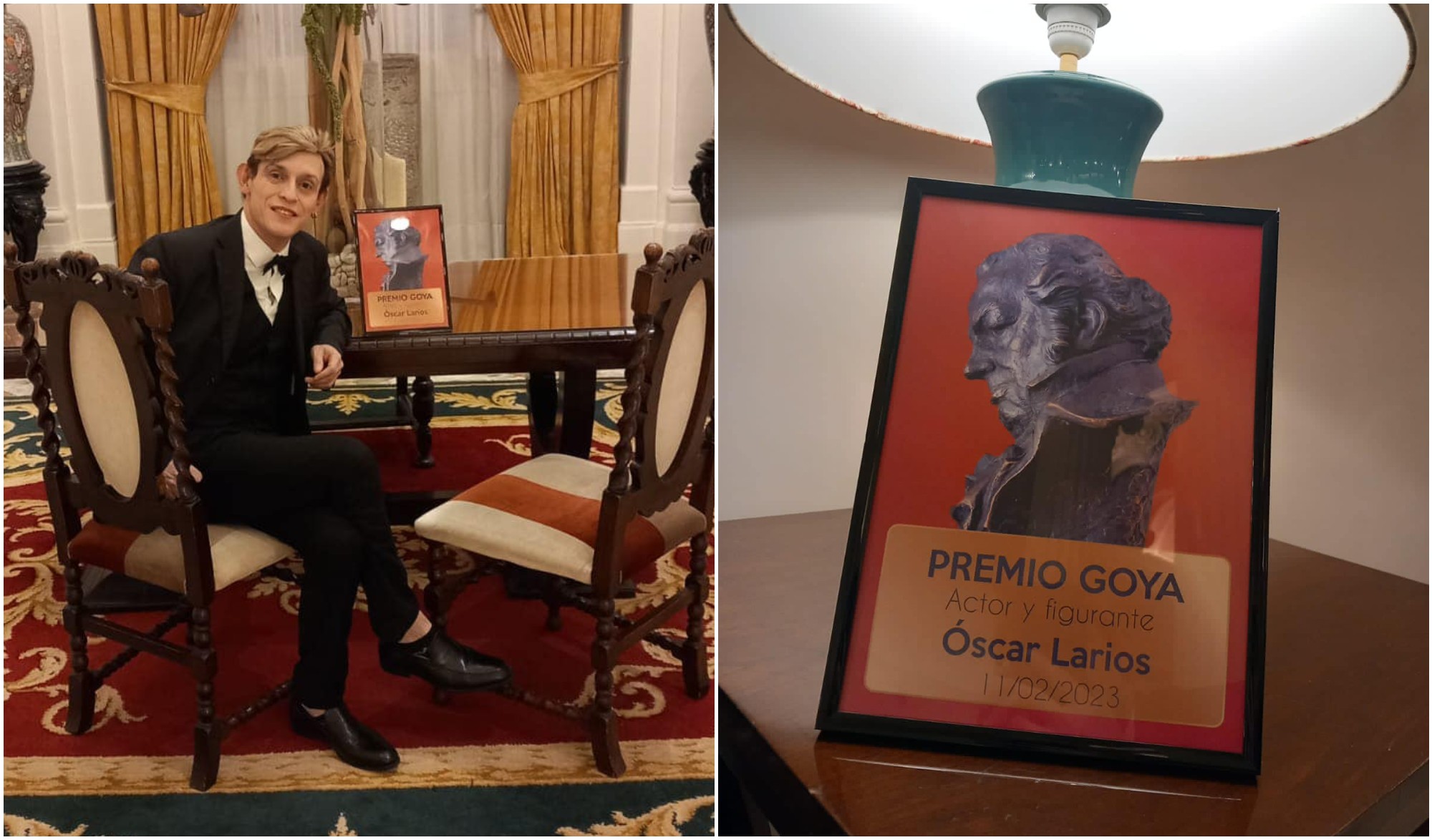 Así fue la entrega del diploma al hondureño Oscar Larios en los Premios Goya