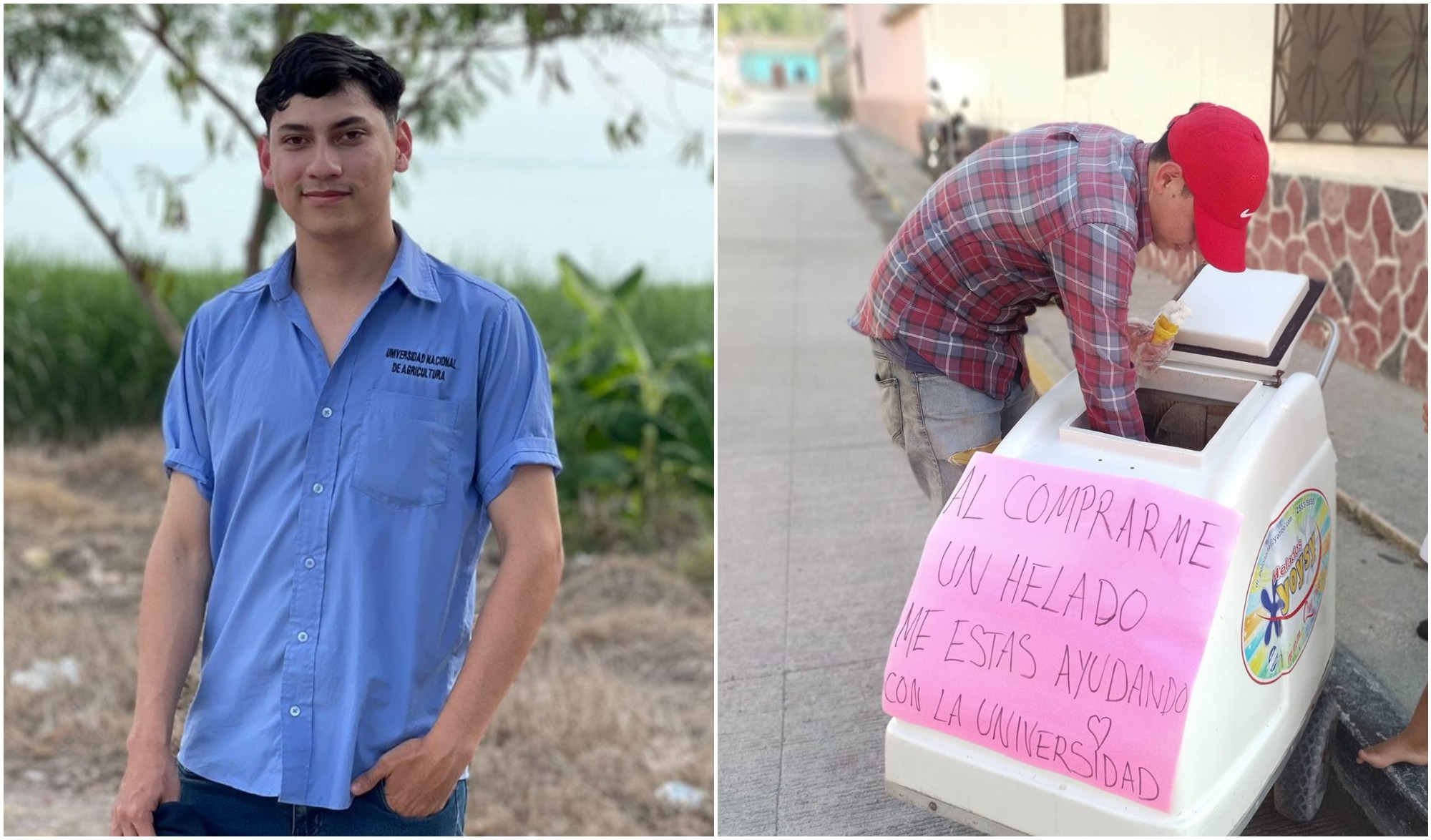 Hondureño vende helados para costear sus estudios universitarios