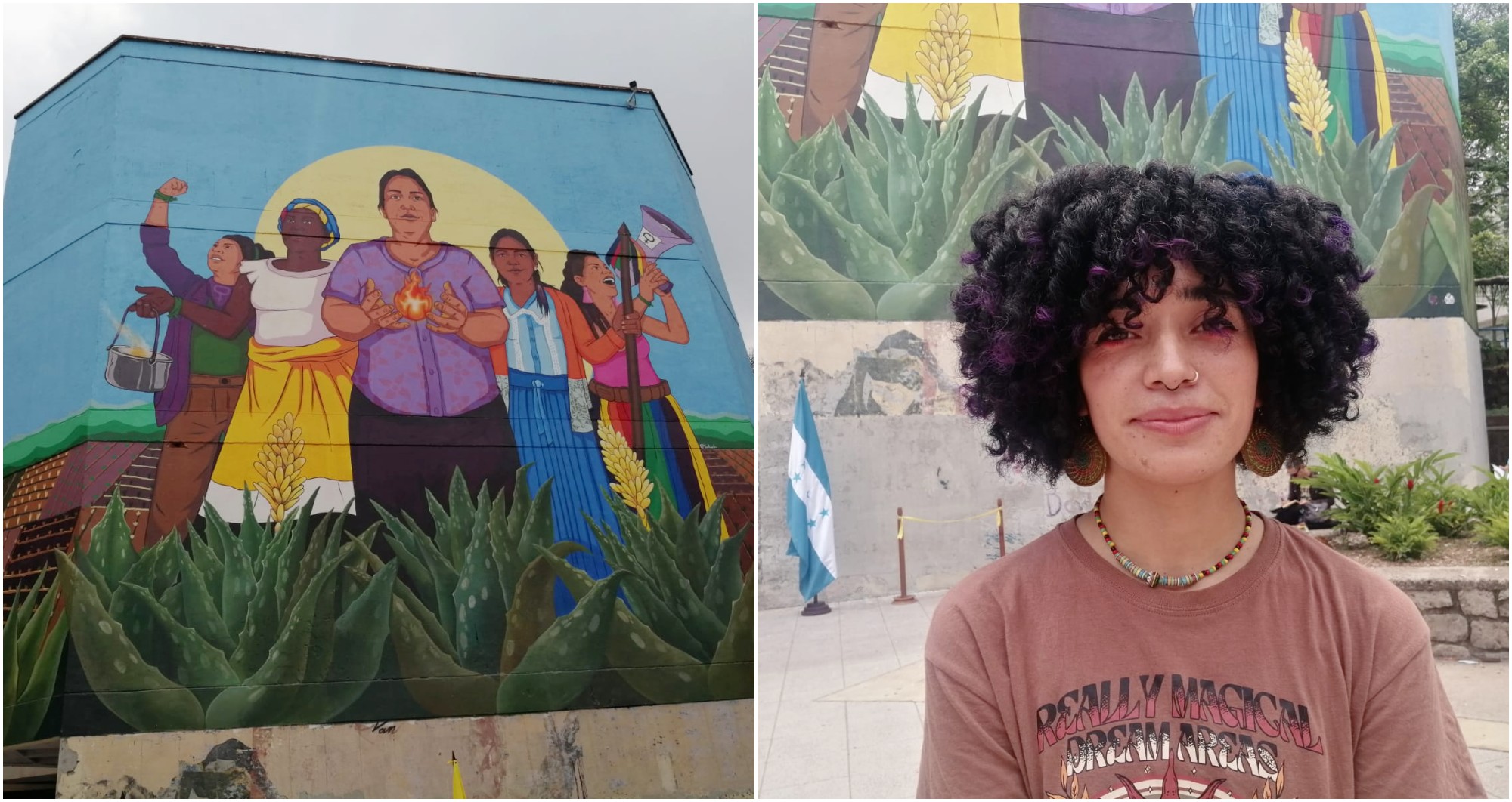 Hondureña inaugura mural «Las Fundadoras» en la UNAH