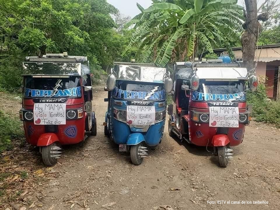 Mototaxis dieron viajes gratis a hondureñas en el Día de la Madre