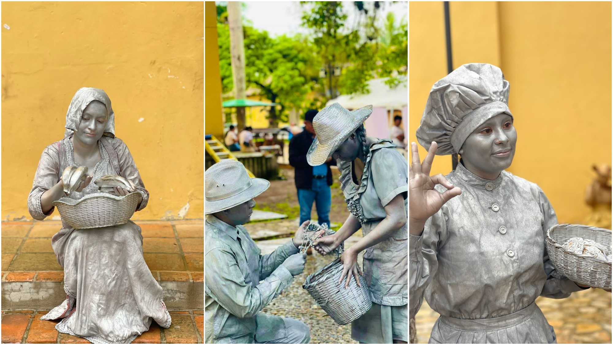 Hondureños asombran con actividad de estatuas vivientes