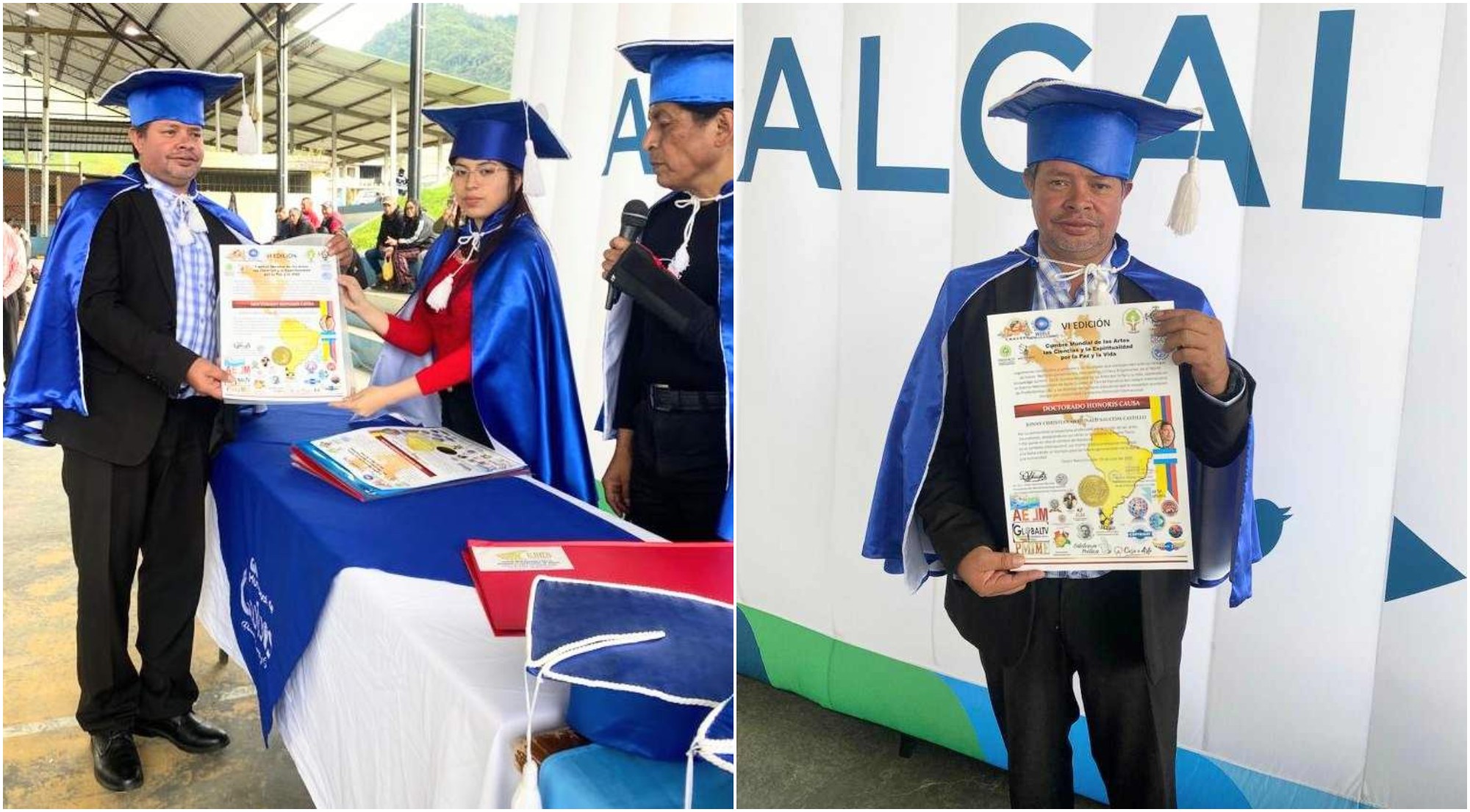 Hondureño recibió el Doctorado Honoris en la Cumbre Mundial de las Artes en Ecuador