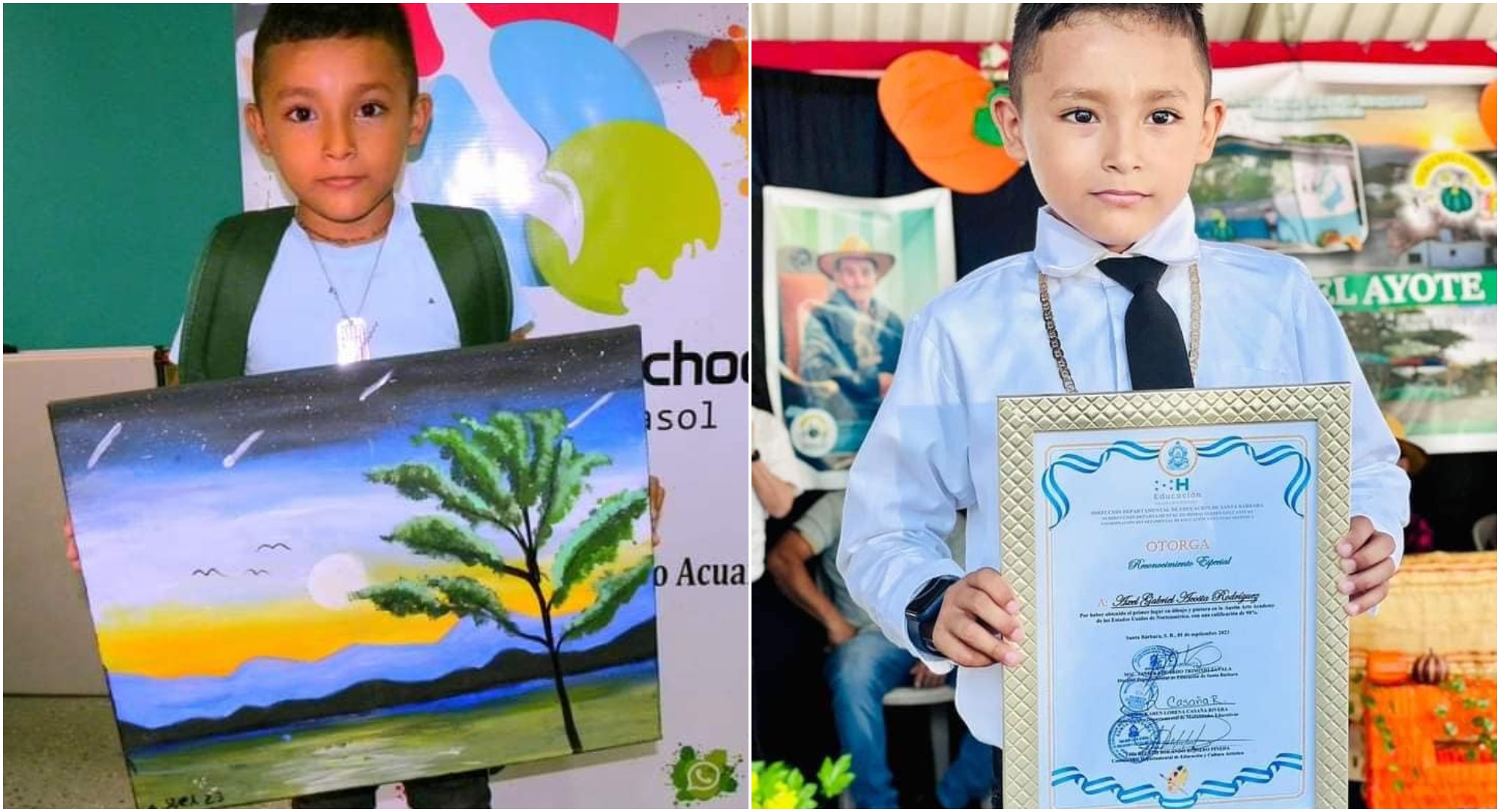 Niño hondureño ganó el concurso de dibujo de Austin Arts Academy en Estados Unidos