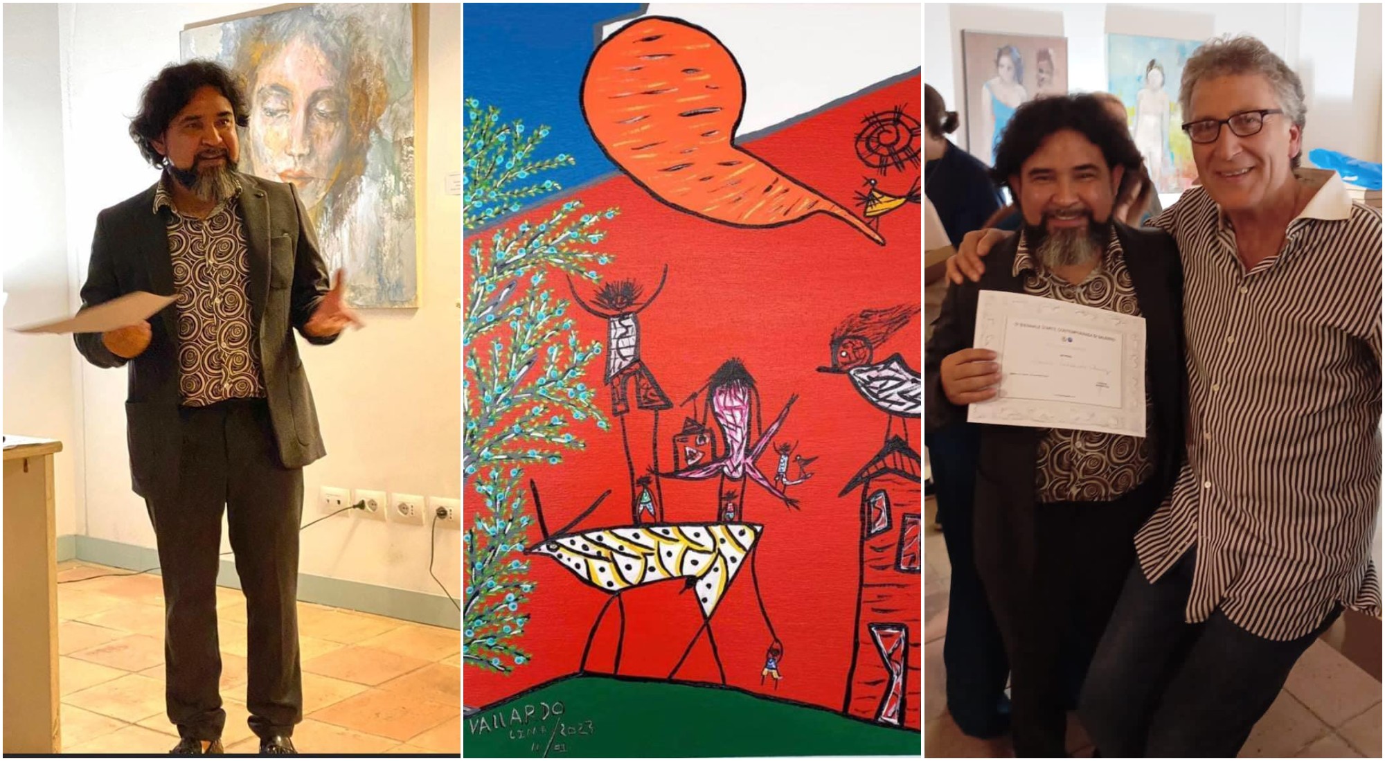 Artista hondureño Jaime Vallardo gana mención en la Bienal de Arte en Italia