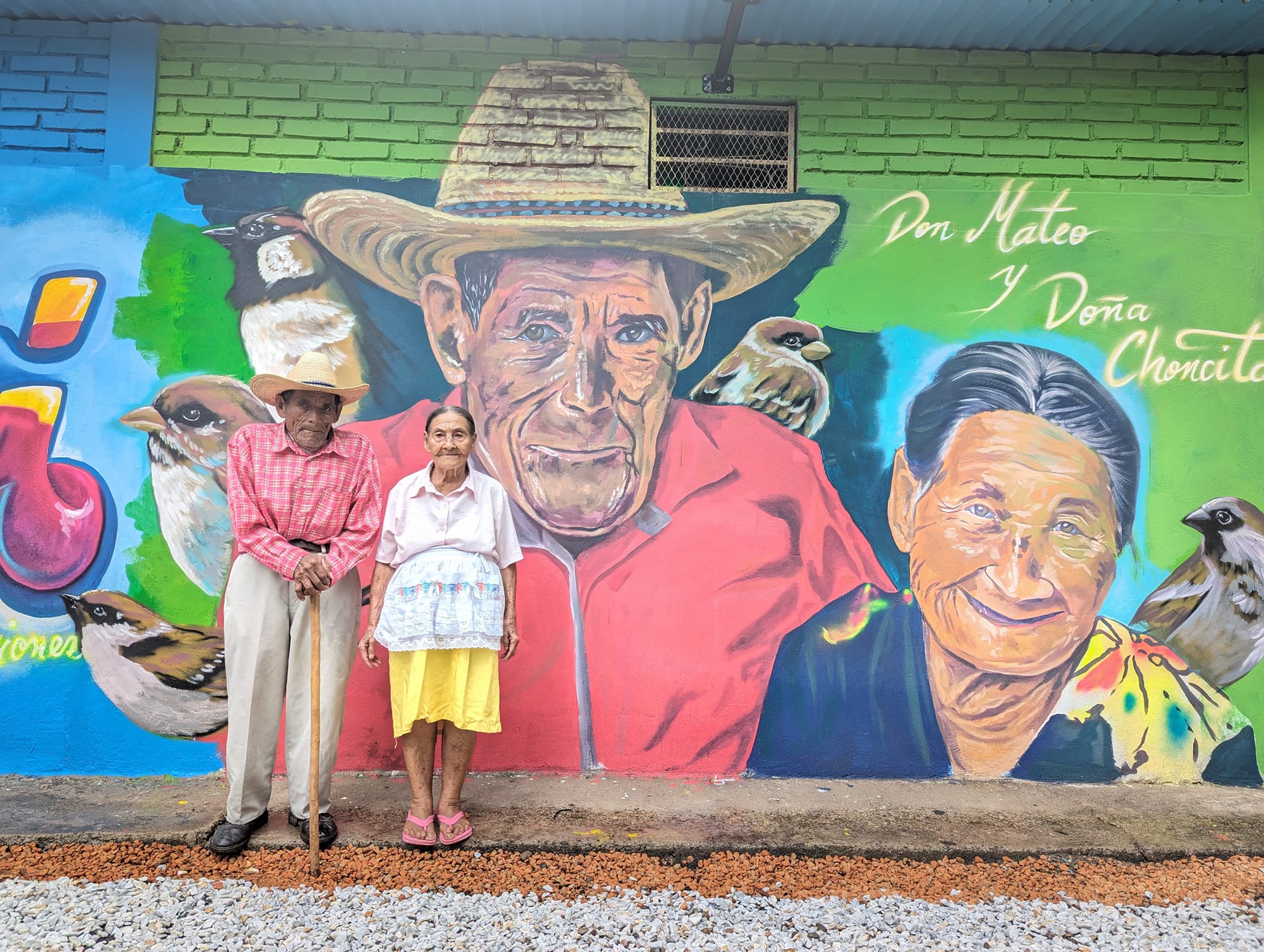 Homenajean a Don Mateo y Doña Choncita con un mural en Morocelí, El Paraíso