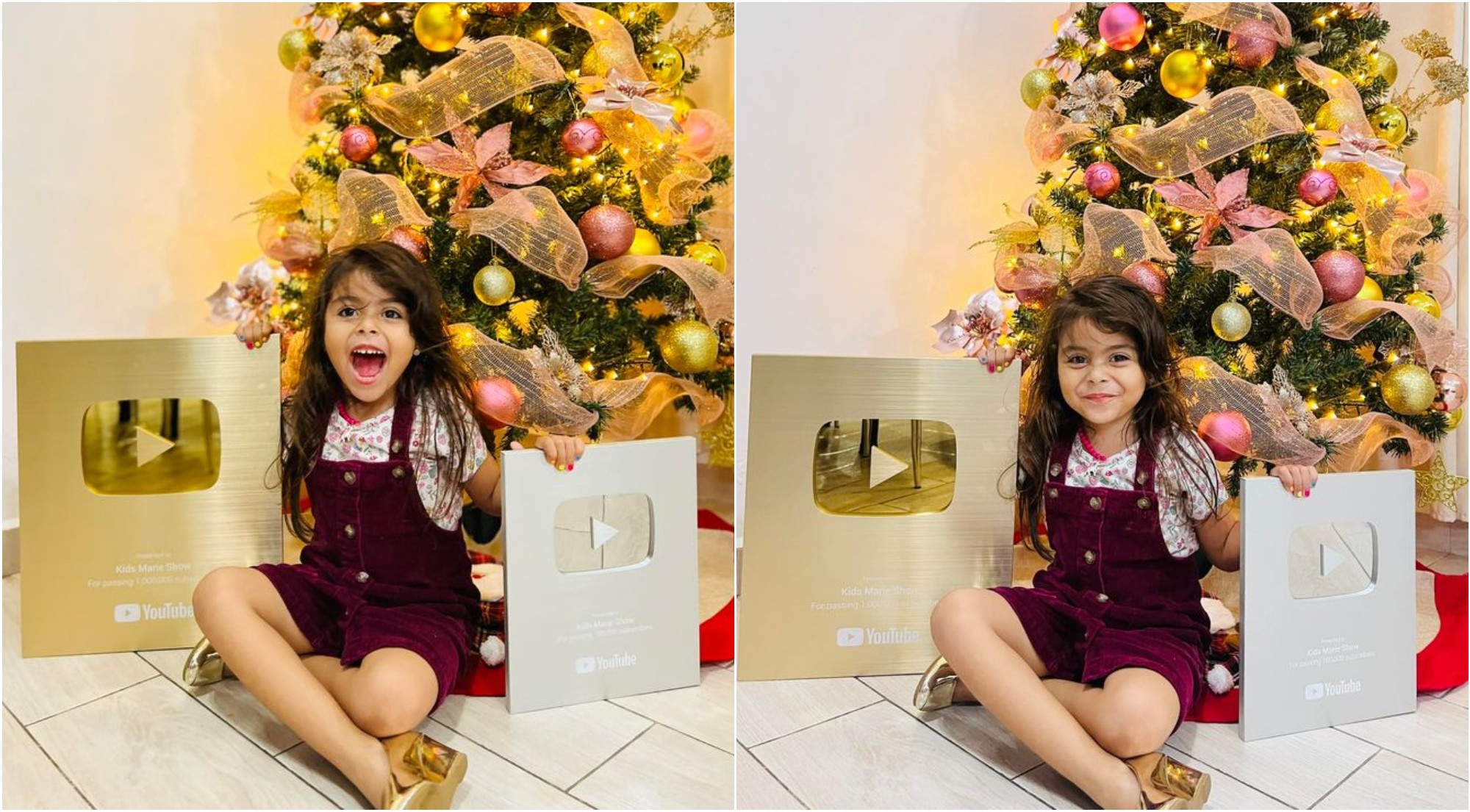 Pequeña youtuber hondureña recibe la placa de oro de YouTube