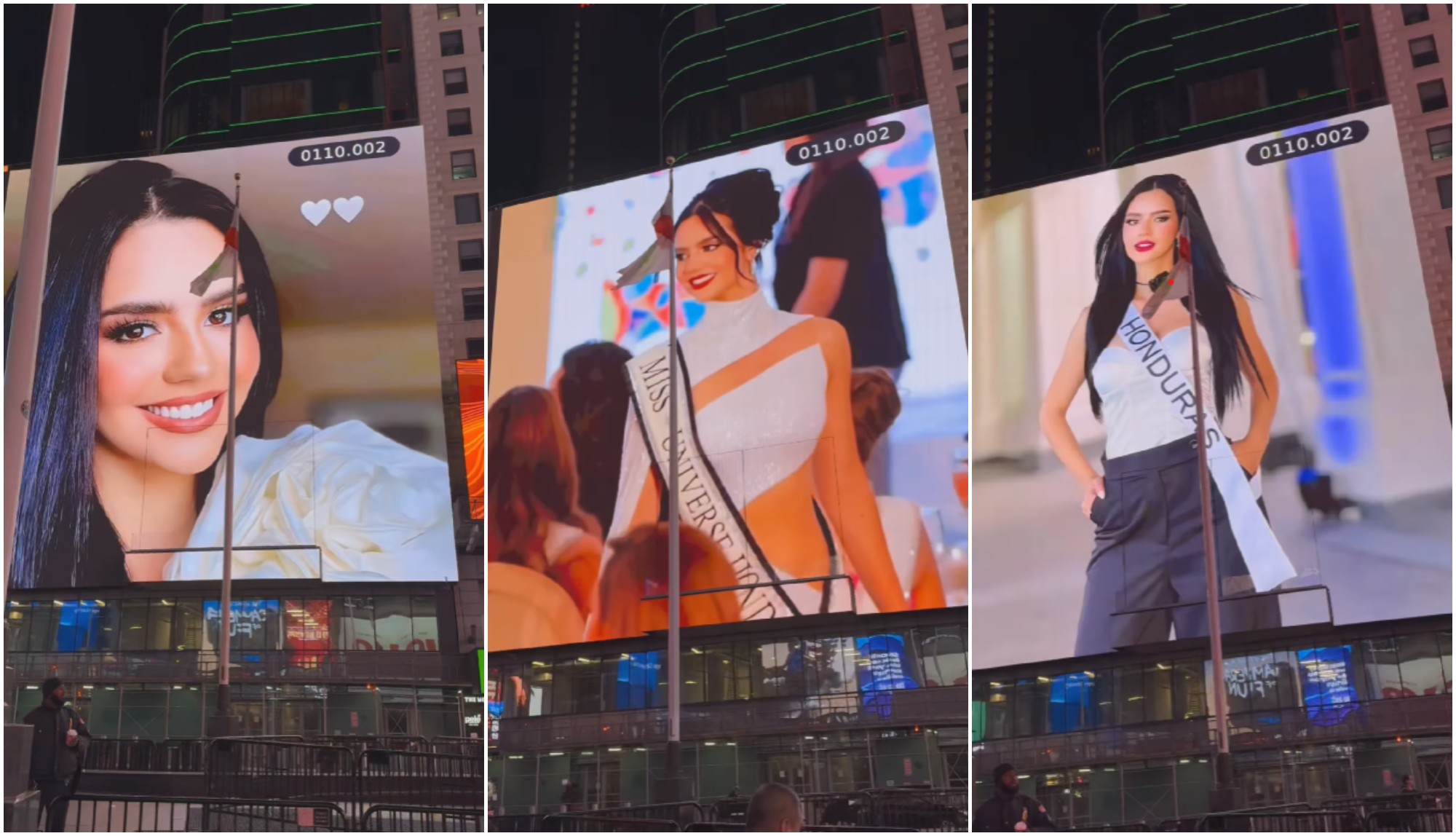 Miss Honduras Universo brilla en la pantalla de Time Square en Nueva York