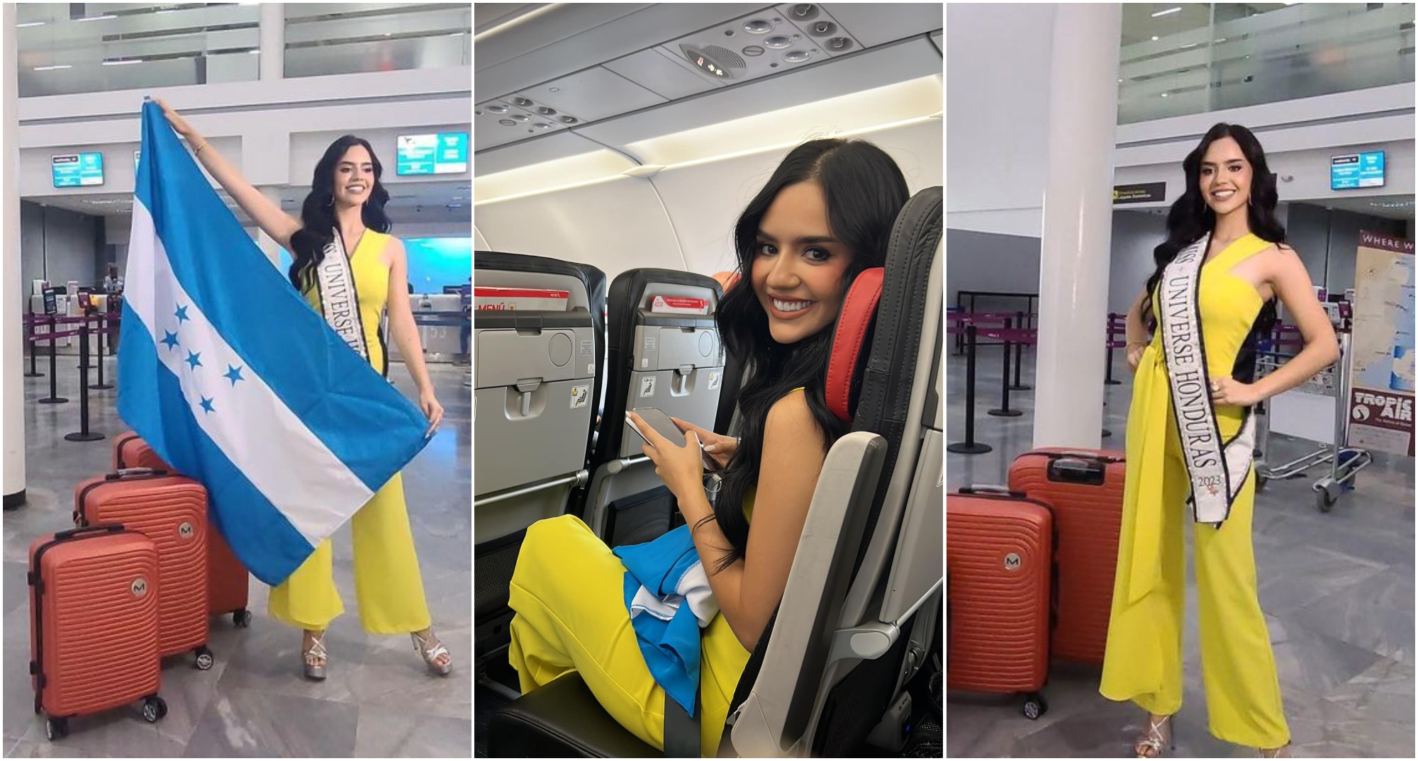 Hondureña Zuheilyn Clemente viaja a El Salvador para Miss Universo 2023