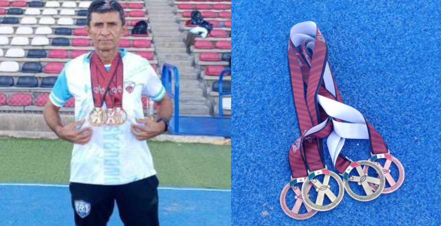 Leonel Flores gana cuatro medallas en Regional de Atletismo Máster